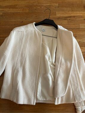 Vince Cream Bouclé Open-Front Jacket